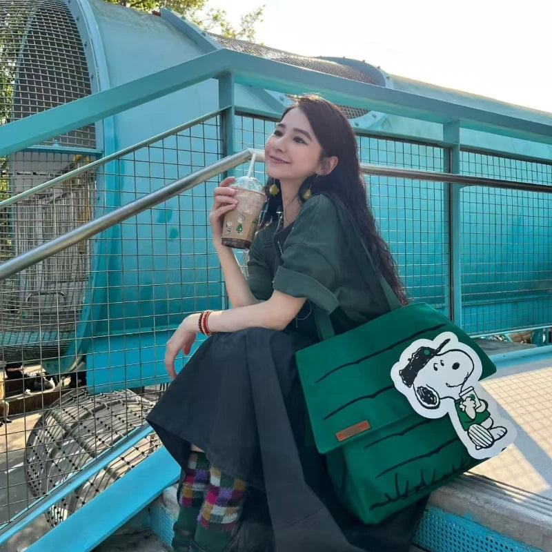 New Snoopy Large Capacity Print Casual Lazy Style Small Fresh Tote Bag