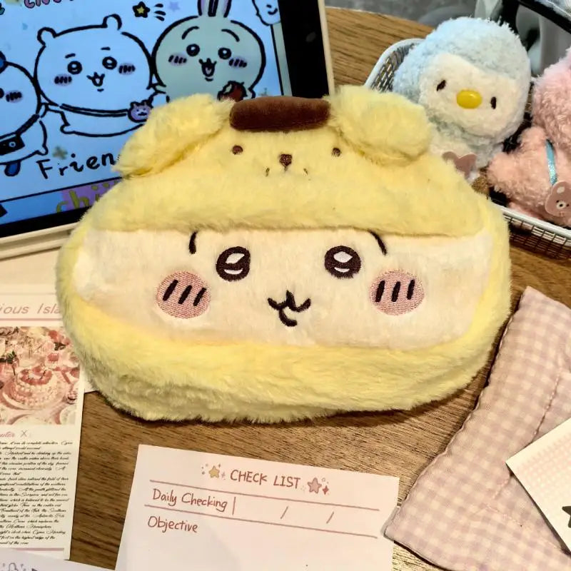 Anime Chiikawas Plush Pen Case Cartoon Usagi Hachiware Stationery Box